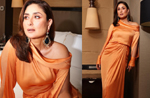 Kareena Kapoors off screen fashion flair gets a satin orange upgrade, See pics